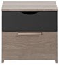 Bedside Table Tempo - 2 Drawers - Gray Oak Color / Anthracite