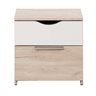 Bedside Table Tempo - 2 Drawers - Oak Color / White