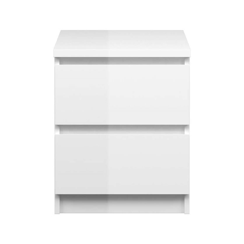 Bedside table Naia - 2 drawers - high-gloss white
