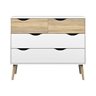 Chest of drawers Delta 4 drawers - white/oak color - 81.7x98.6x39.1 cm