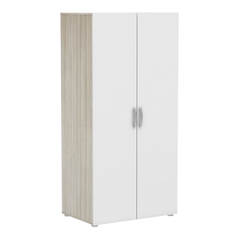 2-Door Wardrobe 1/2 1/2 	&apos;Nano	&apos; - Oak/White