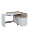 3-Drawer Corner Desk 'Thales' - Oak/White