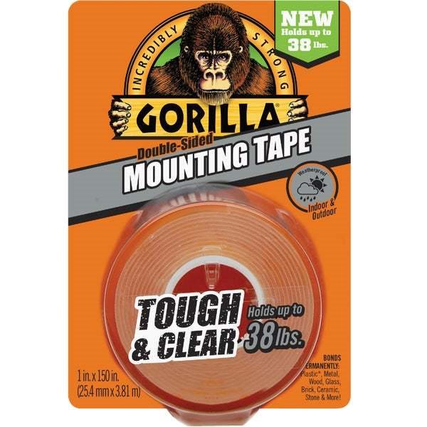 Gorilla 1 In. x 150 In. Tough & Clear Double-Sided Mounting Tape (38 Lb. Capacity)