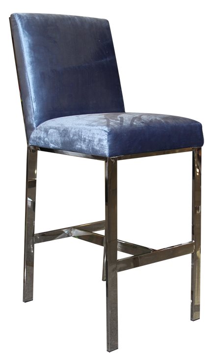 Blue Bar Chair W/Stainless Steel