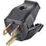 15A 125V 3-Wire 2-Pole Clamp Tight Cord Plug - Black