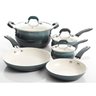 Corbett 8 pc AL CW Set - Gradient Grey - Belly Shape - Ceramic Interior - Glossy Exterior - Induction Base - Soft Touch Bakelite Handle - Forged Aluminum - 2.5 mm