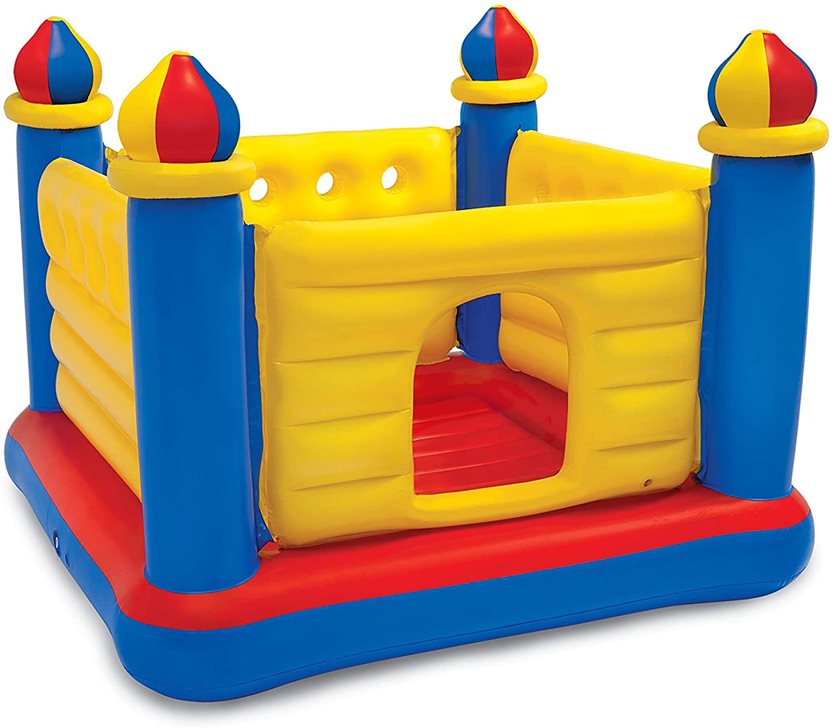 Jump-O-Lene Castle Bouncer Inflatable bouncy castle, 175 x 175 x 135 cm, red/blue/yellow
