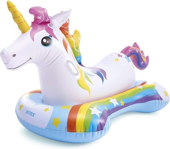 Inflatable unicorn ride-on 163 x 86 cm pvc white