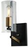 Modern Decorative Wall Lamp 1Xe27-60W With Matte Black Finish With Clear Glass