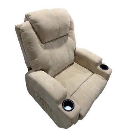 Recliner Chair With Cup Hoalder - Cream