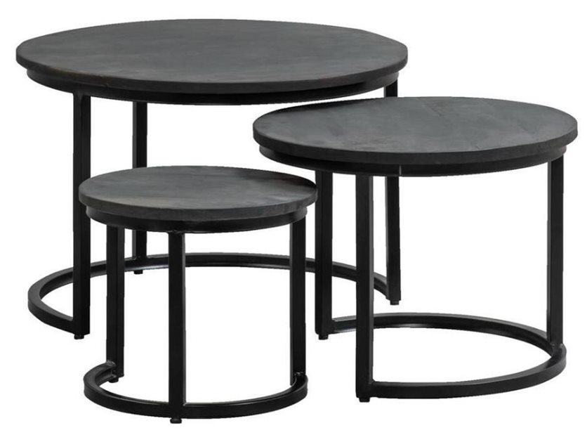 Set Of 3 Side Tables Noah - Black