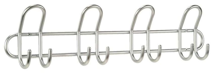 Coat Rack With 8 Hooks - Silver