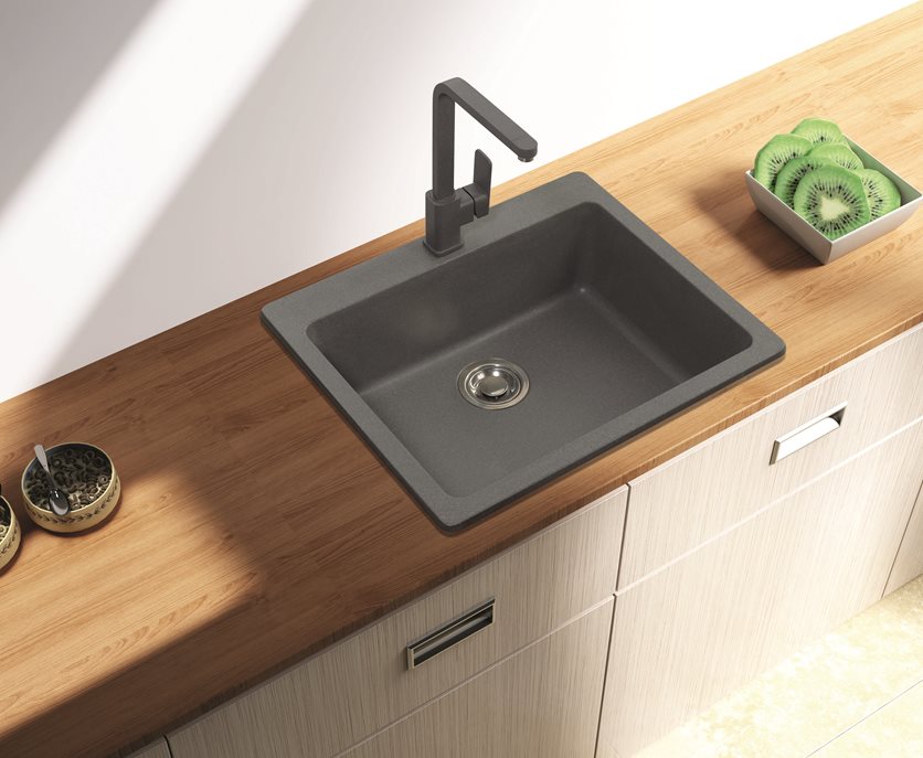 Black Quartz Sink - Durable and Elegant.
