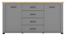 Valencia Cabinet - 2 Doors/4 Drawers - Grey