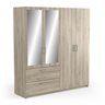 Ready 2 Wardrobe - 4 Door/2 Drawer/2 Mirror - Kronberg Oak