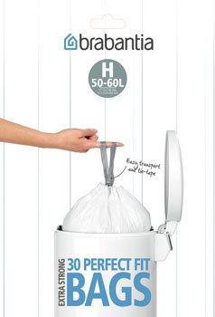 PerfectFit Bags,Dispenser, 50-60L, 30pcs - White