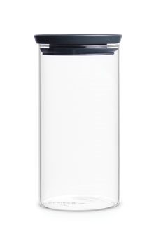 Stackable Glass Jar, 1.1L - Dark Grey