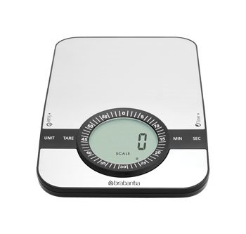 Digital Kitchen Scales, Rectangular - Matt Steel