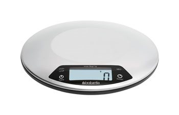 Digital Kitchen Scales, Round - Matt Steel