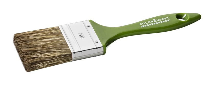 Color Expert 70mm Flat Brush - Brown Hair - Plastic Handle.