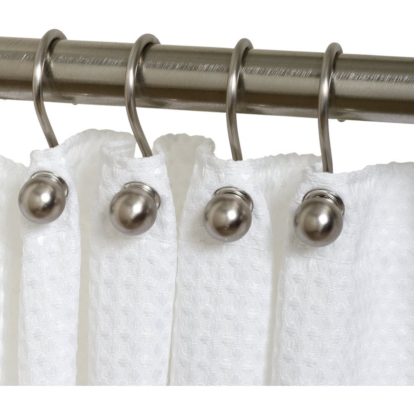 Brushed Nickel Ball End Shower Curtain Hook