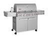 Quality stainless steel open cart 6 burner gas grill.