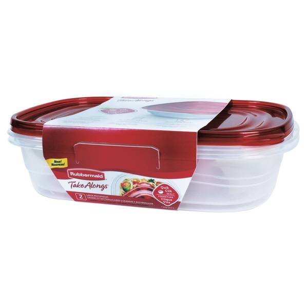  Rubbermaid Take Alongs Large Round Storage Container (Pack of  2) 15.7 Cups / 3.7 L - Red Top