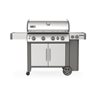 Quality stainless steel open cart 4 burner gas grill.