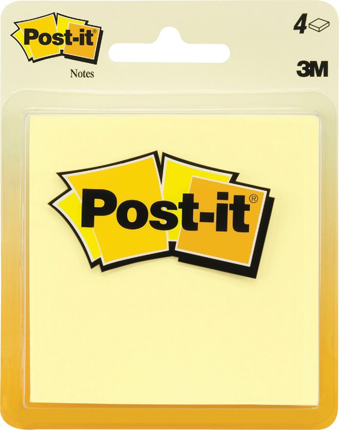 4-Pack of 2-7/8 Yellow Post-It Notes