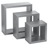 SOHO Set of 3 floating wall cube shelves - Grey.