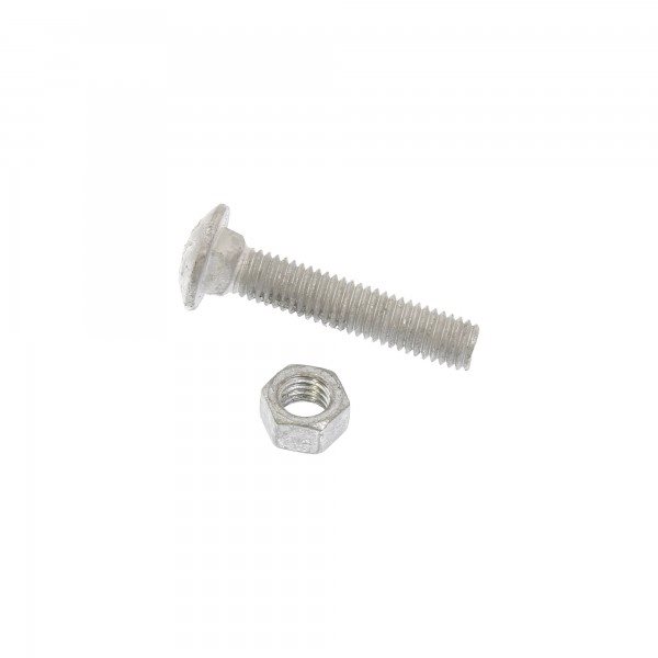 Galvanized Carriage Bolts & Nut, 3/8 X 2-1/2 Inch